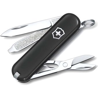  Нож перочинный Victorinox Classic Dark Illusion (0.6223.3G) 58мм 7функц. черный карт.коробка 