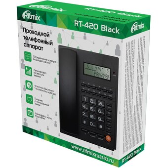  Телефон RITMIX RT-420 black 