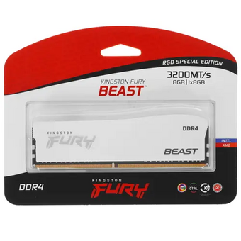  ОЗУ Kingston Fury Beast RGB KF432C16BWA/8 DDR4 8GB 3200MHz RTL Gaming PC4-25600 CL16 DIMM 288-pin 1.35В single rank с радиатором Ret 