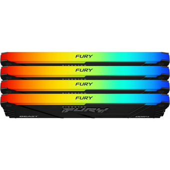  ОЗУ Kingston Fury Beast RGB KF432C16BB2AK4/32 DDR4 4x8GB 3200MHz RTL Gaming PC4-25600 CL16 DIMM 288-pin 1.35В dual rank с радиатором Ret 