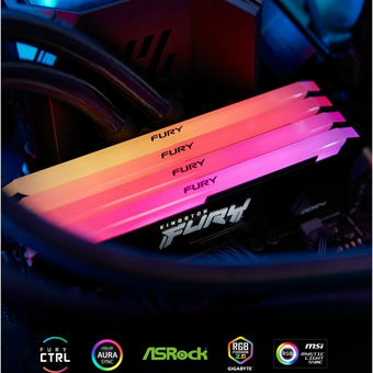  ОЗУ Kingston Fury Beast RGB KF432C16BB2AK4/32 DDR4 4x8GB 3200MHz RTL Gaming PC4-25600 CL16 DIMM 288-pin 1.35В dual rank с радиатором Ret 