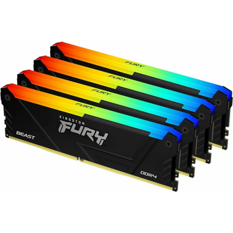  ОЗУ Kingston Fury Beast RGB KF432C16BB2AK4/32 DDR4 4x8GB 3200MHz RTL Gaming PC4-25600 CL16 DIMM 288-pin 1.35В dual rank с радиатором Ret 