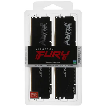  ОЗУ Kingston Fury Beast Black Expo KF552C36BBEK2-64 DDR5 2x32GB 5200MHz RTL Gaming PC5-41600 CL36 DIMM 288-pin 1.25В kit single rank с радиатором R 