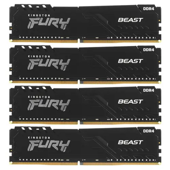  ОЗУ Kingston Fury Beast Black (KF436C18BBK4/128) DDR 4 DIMM 128Gb PC28800, 3600Mhz, CL18 (Kit of 4) (retail) 