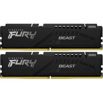  ОЗУ Kingston Fury Beast Black Expo KF552C36BBEK2-64 DDR5 2x32GB 5200MHz RTL Gaming PC5-41600 CL36 DIMM 288-pin 1.25В kit single rank с радиатором R 