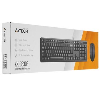  Клавиатура + мышь A4Tech KR-3330S клав черный мышь черный USB 