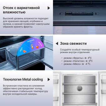  Холодильник TESLER RFD-427BI Sparkling white 