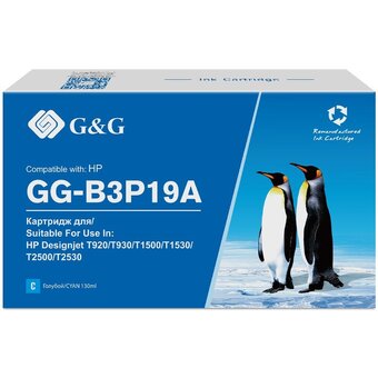  Картридж струйный G&G GG-B3P19A 727 голубой (130мл) для HP DJ T920/T1500 