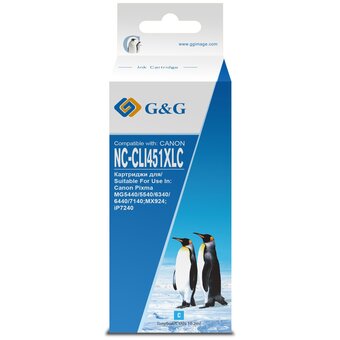  Картридж струйный G&G GG-CLI451XLC голубой (10.2мл) для Canon MG6340/5440/IP7240 