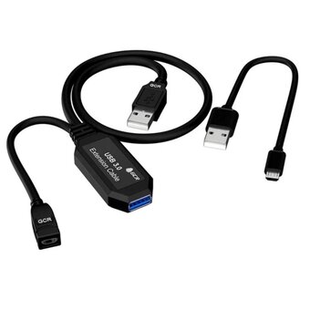  Удлинитель активный Greenconnect GCR-51926 USB 3.0 AM/AF 10.0m(5.0m+5.0m) черный 