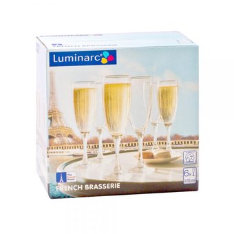  Набор фужеров для шампанского Luminarc Diners French brasserie Французский ресторанчик 6шт 170мл H9452 
