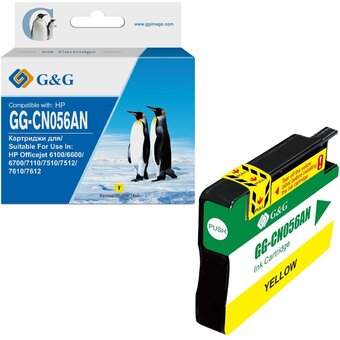  Картридж струйный G&G GG-CN056AN желтый (14мл) для HP Officejet 6100/6600/6700/7110/7510/7610/7612 
