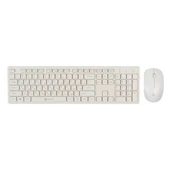  Клавиатура + мышь OKLICK 240M клав:белый мышь:белый USB беспроводная slim Multimedia 1091258 