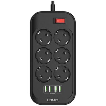  Сетевой удлинитель Perfeo LD_B4436 LDNIO SE6403 Black Gray 