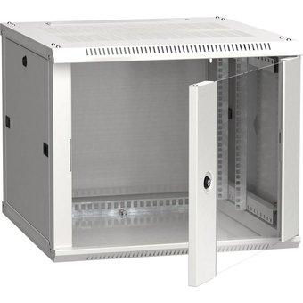  Шкаф коммутационный ITK (LWR3-09U66-GF) настенный 9U 600x600мм пер.дв.стекл серый сталь 
