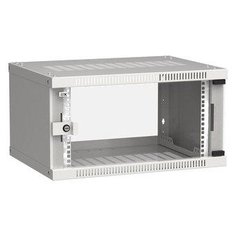  Шкаф коммутационный ITK Linea WE (LWE3-06U64-GF) настенный 6U 600x450мм пер.дв.стекл серый 