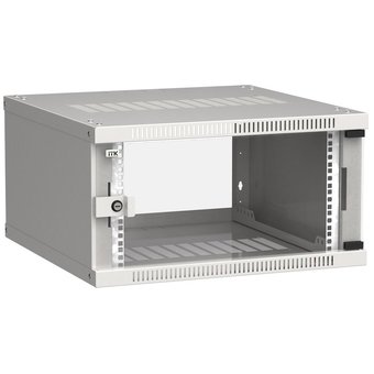  Шкаф коммутационный ITK Linea WE (LWE3-06U66-GF) настенный 6U 600x600мм пер.дв.стекл серый 