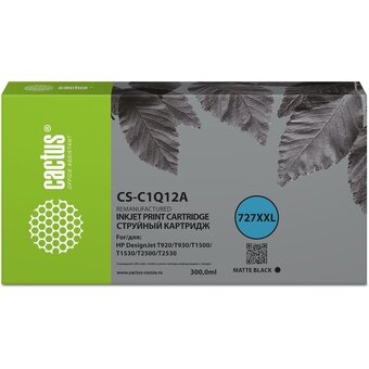  Картридж струйный Cactus CS-C1Q12A 727 черный (300мл) для HP Designjet T920/T930/T1500/T1530 