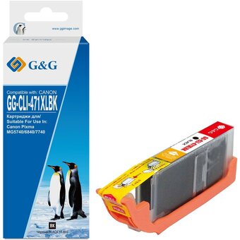  Картридж струйный G&G GG-CLI-471XLBK фото черный (10.8мл) для Canon TS5040/MG5740/MG6840/MG7740 