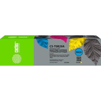  Картридж струйный Cactus CS-T0B29A 982X желтый (223мл) для HP PageWide 765dn/780 Enterprise Color 