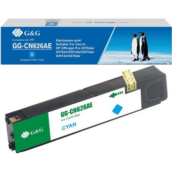  Картридж струйный G&G GG-CN626AE голубой (110мл) для HP Officejet Pro X576dw/X476dn/X551dw/X451dwX451dn/X476dw 