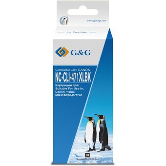  Картридж струйный G&G NC-CLI-471XLBK фото черный (10.8мл) для Canon TS5040/MG5740/MG6840/MG7740 