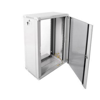  Шкаф коммутационный ЦМО ШРН-ЭКОНОМ ШРН-Э-18.350 настенный 18U 600x350мм пер.дв.стекл серый 