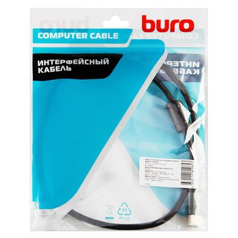  Кабель аудио-видео Buro HDMI (m)/HDMI (m) 1м. феррит.кольца Позолоченные контакты черный (BHP-HDMI-2.1-1G) 
