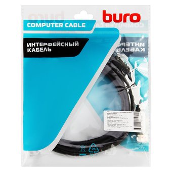  Кабель аудио-видео Buro HDMI (m)/HDMI (m) 3м. феррит.кольца Позолоченные контакты черный (BHP-HDMI-2.1-3G) 