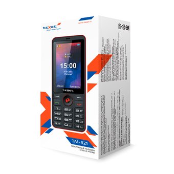  Мобильный телефон TEXET TM-321 черный-красный 