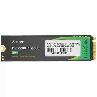  SSD Apacer AS2280P4U Pro 512GB (Bulk) (AP512GAS2280P4UPRO) (M.2, PCI Express 3.0 x4, 3D TLC, 3500/2300MB/s) 