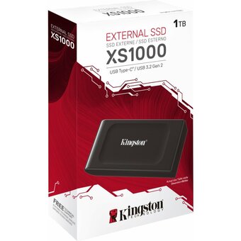  SSD Kingston XS1000 Series SXS1000/1000G 1TB USB3.2 Gen2, Type-C, up to 1050/1000Mbs, 3D TLC 