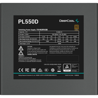  Блок питания Deepcool PL550D (ATX 3.0, 550W, PWM 120mm fan, Active PFC+DC to DC, 80+ Bronze) RET 