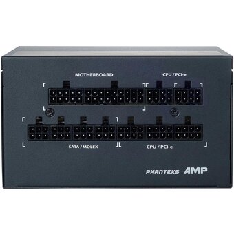  Блок питания PHANTEKS AMP 1000W Black (PH-P1000G_BK02) (16 pin adapter, Active PFC, 120mm Fan, Japanese Capacitors, 80 Plus Gold, Fully Modular) Retai 