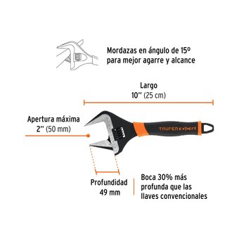  Ключ разводной Truper PET-10XA (101035) 