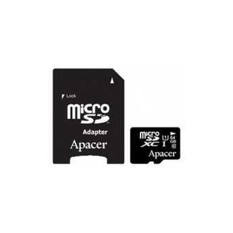 Карта памяти Apacer microSDXC 64GB UHS-I Class 10 + adapter (AP64GMCSX10U1-R) 