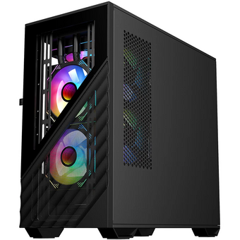  Корпус 1STPLAYER DK D7 Black (D7-BK-3F1) / mATX / 3x120mm LED fans 