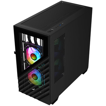  Корпус 1STPLAYER DK D7 Black (D7-BK-3F1) / mATX / 3x120mm LED fans 