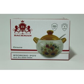  Горшочек для сыпучих продуктов с ложкой BACKMAN BM-0625-01 380мл 