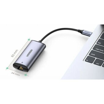  Адаптер UGREEN CM275 70446 USB-C to RJ45 2.5G Ethernet Adapter space gray 
