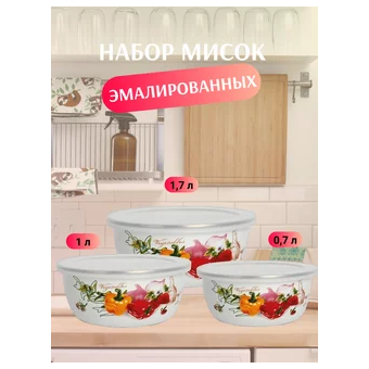  Набор мисок ZEIDAN Z-80624-02 перец с крышками 6 предметов 