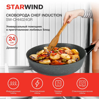  Сковорода Starwind Chef Induction SW-CHI4024GR серый 