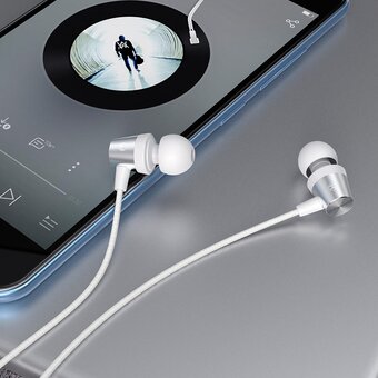  Наушники HOCO M97 Enjoy universal earphones with mic, white 