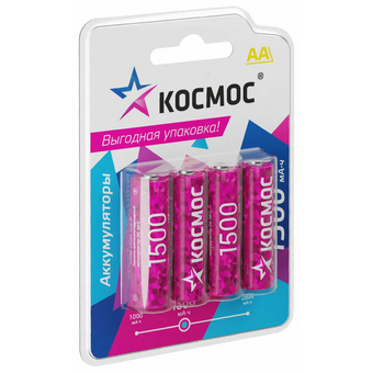  Аккумулятор Космос R6 NI-MH 1500mah KOCR6NIMH1500mAh4BL 4шт 