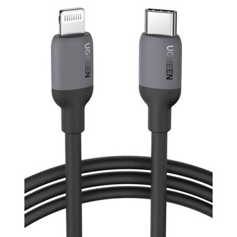  Кабель UGREEN US387 20304 USB-C to Lightning Silicone Cable 1m Black 
