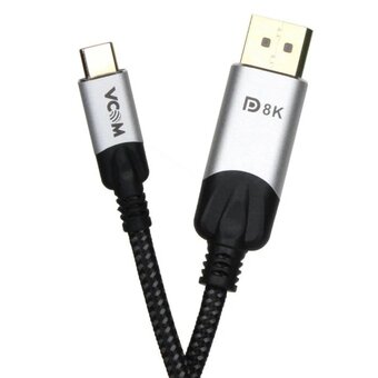  Кабель-адаптер Vcom CU422MCV-1.8M USB 3.1 Type-Cm -- DP(m) 8K 60Hz 1.8m Alumi Shell 