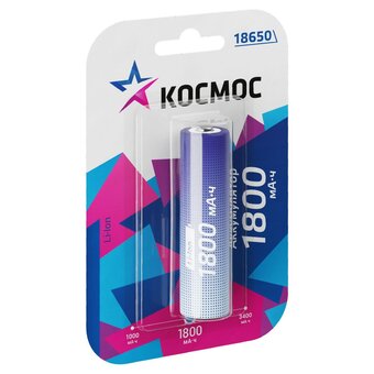  Аккумулятор Космос 18650 Li-ion 1800mAh KOC18650Li-ion18UBL1 