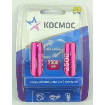  Аккумулятор Космос NiMH 2500мАч 2 BL KOCR6NIMH2500MAH2BL 
