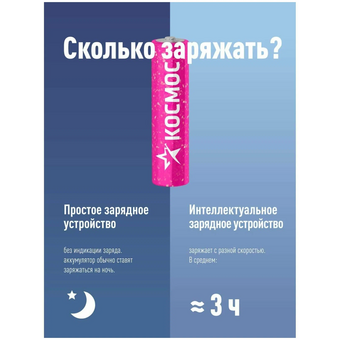  Аккумулятор Космос KOCR03NIMH(1100MAH) 