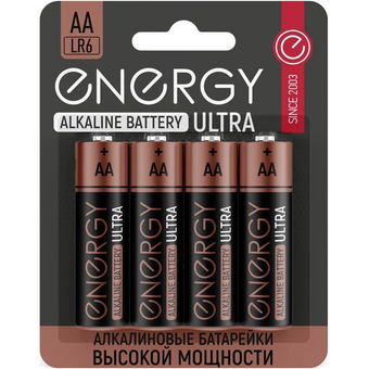  Батарейка алкалиновая Energy Ultra LR6/4B (АА) 